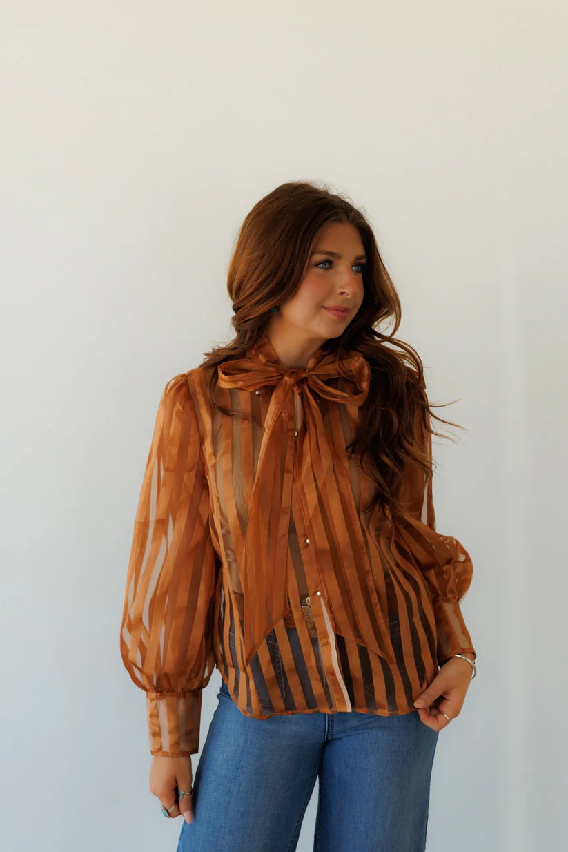 Tie Top, Rust Stripe