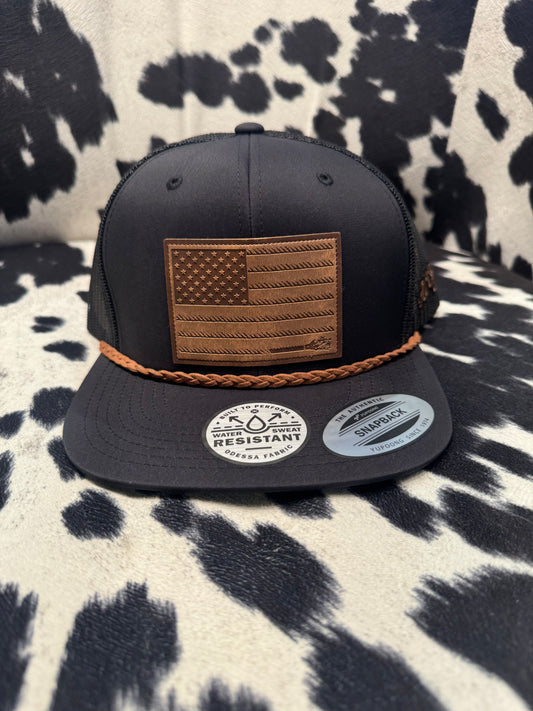 Hooey Liberty Black 6 Panel Trucker