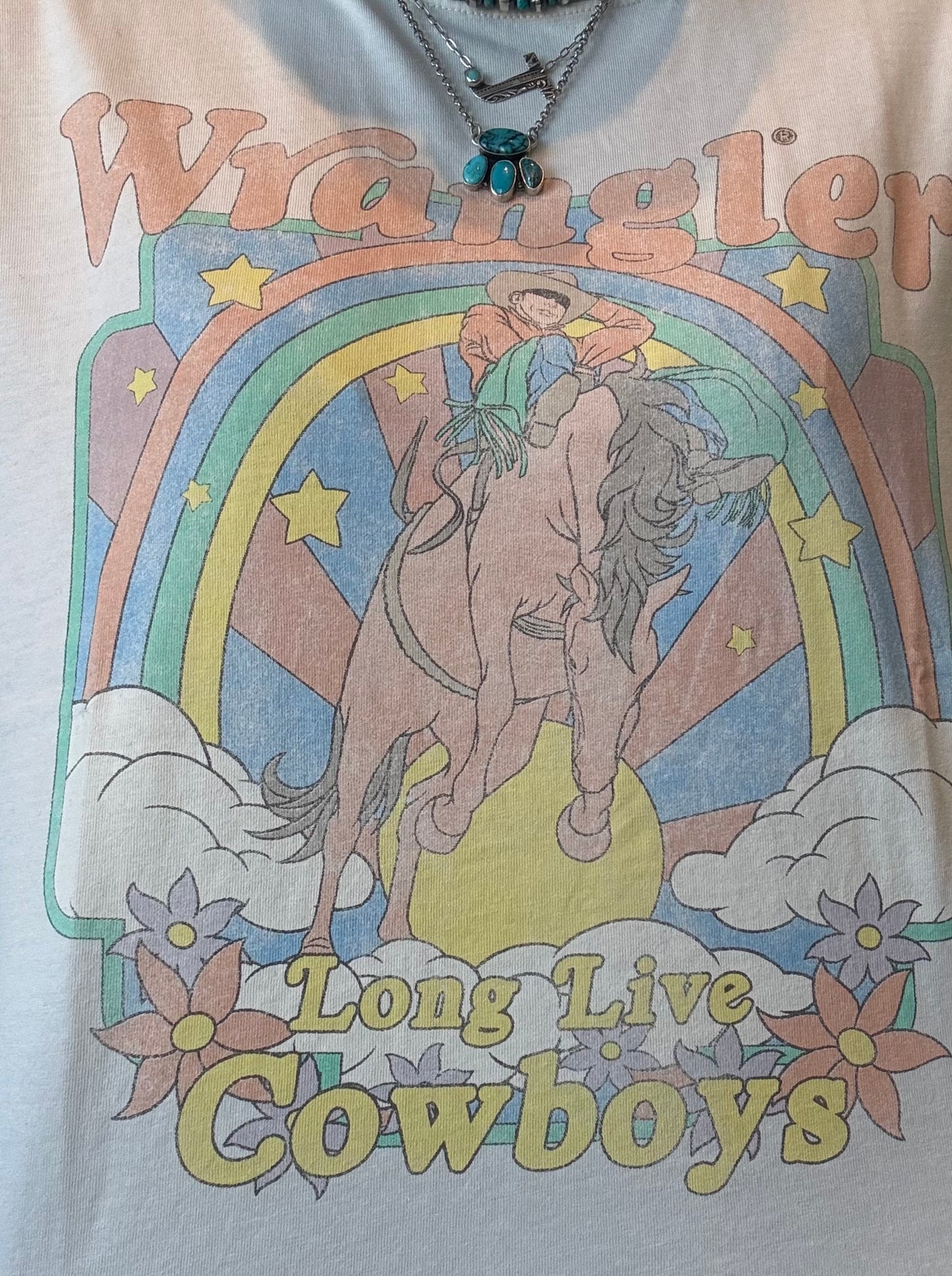 Wrangler Vintage White Long Live Women's Tee