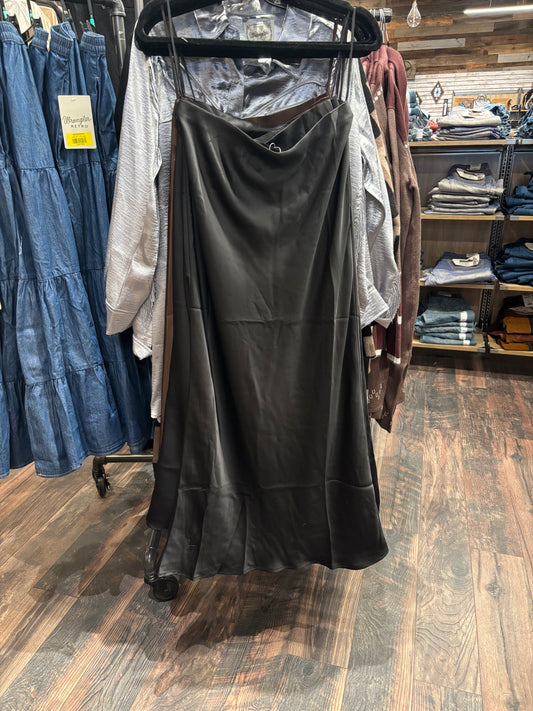 Black Silky Maxi Skirt