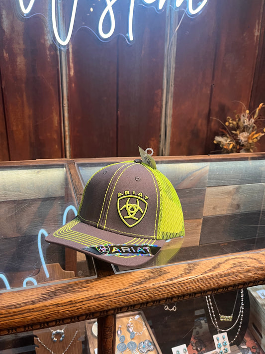 Ariat Grey/Neon Green Snap Back Ball Cap