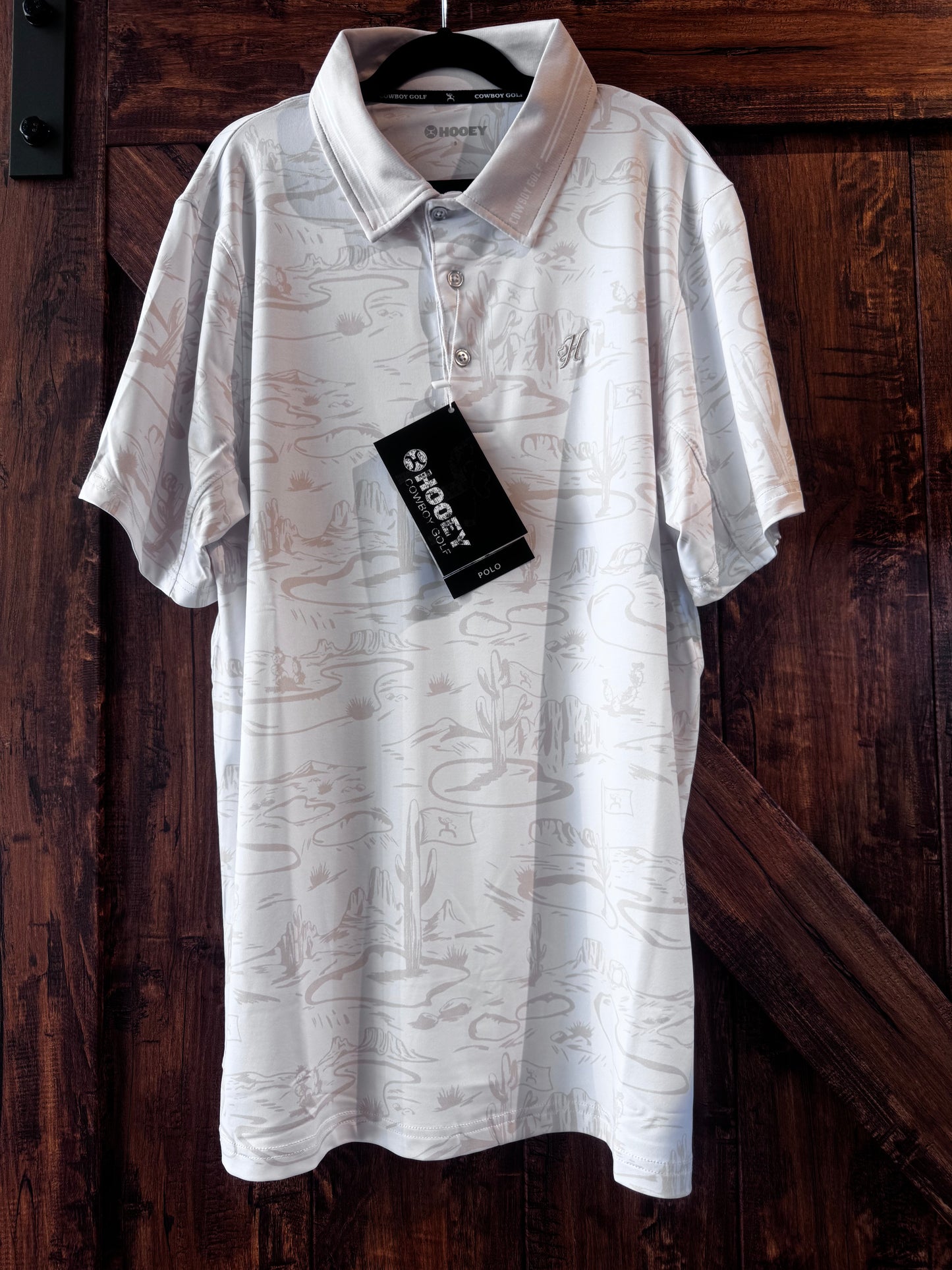 Hooey Weekender White Tan Desert Polo
