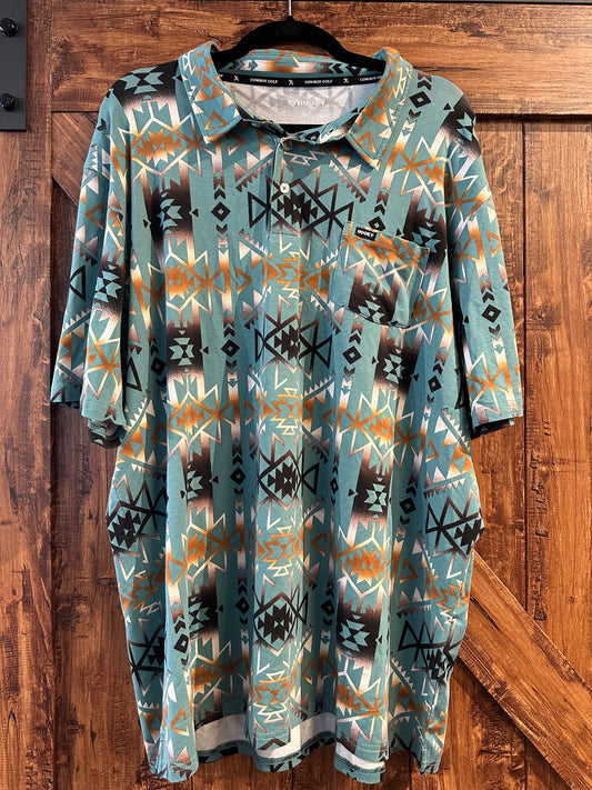 Hot Shot Turquoise With Aztec Pattern