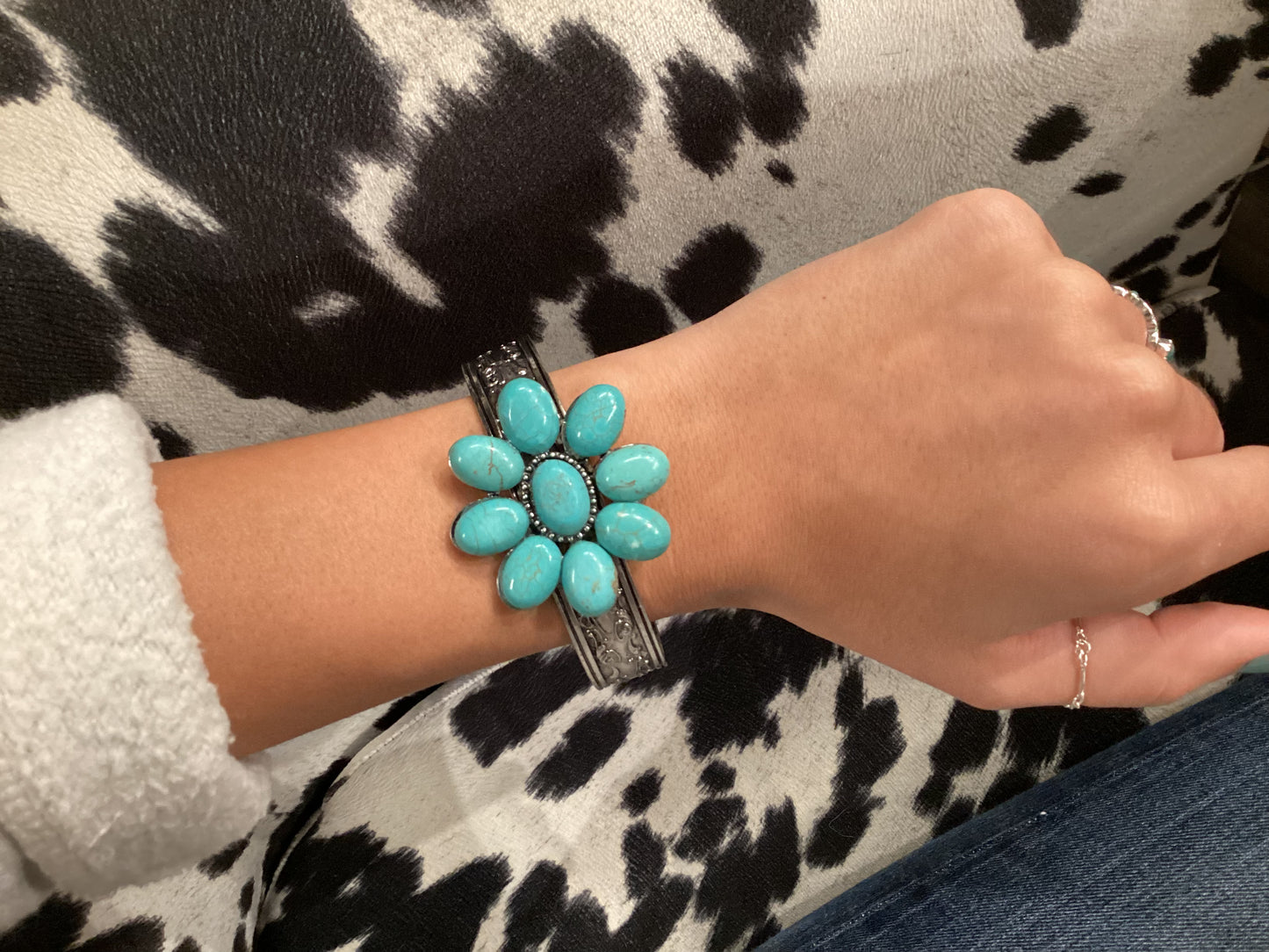 In Bloom Blue Cuff Bracelet