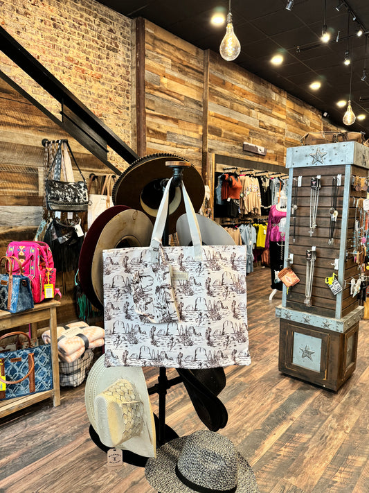 Western Print Tote Bag