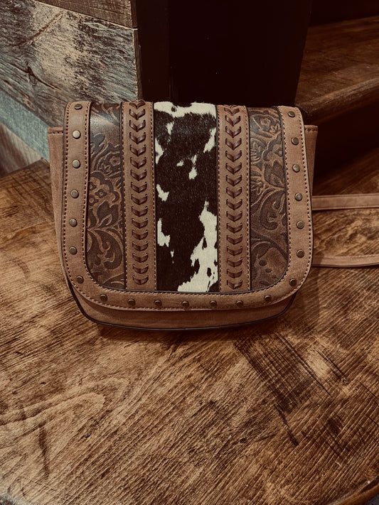 Justin crossbody with brindle trim
