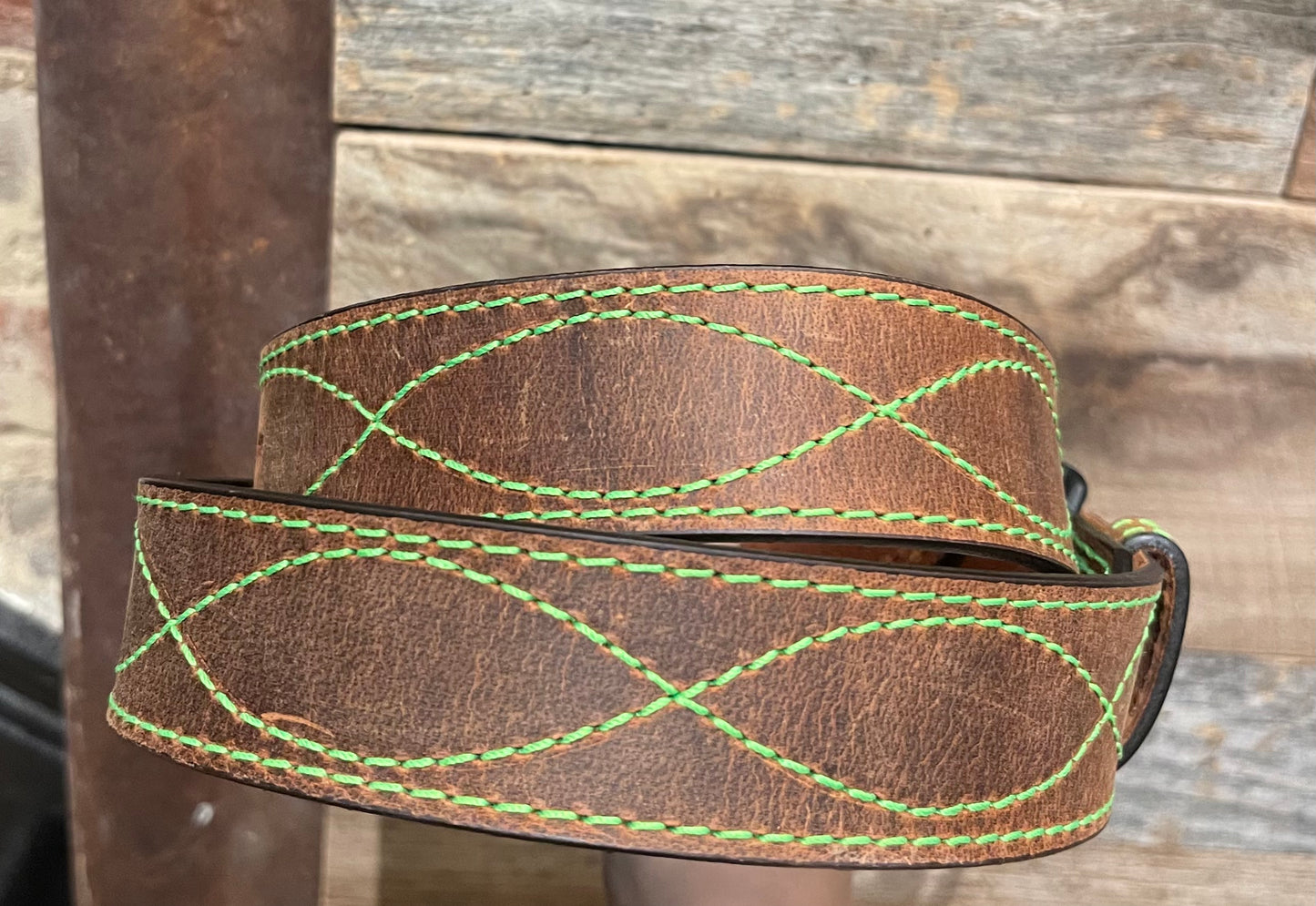 Heritage Leathers USA Green Rodeo Belt