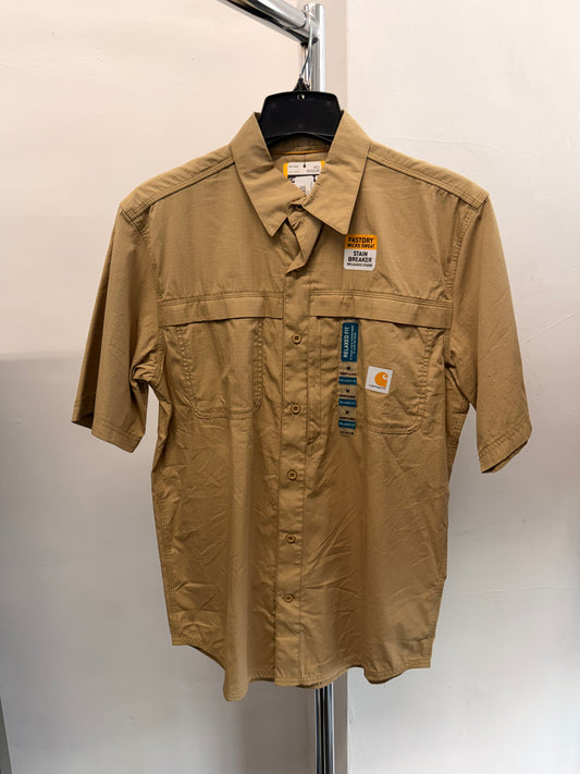 Carhartt Men's Dark Khaki Force Solid Short Sleeve Shirt