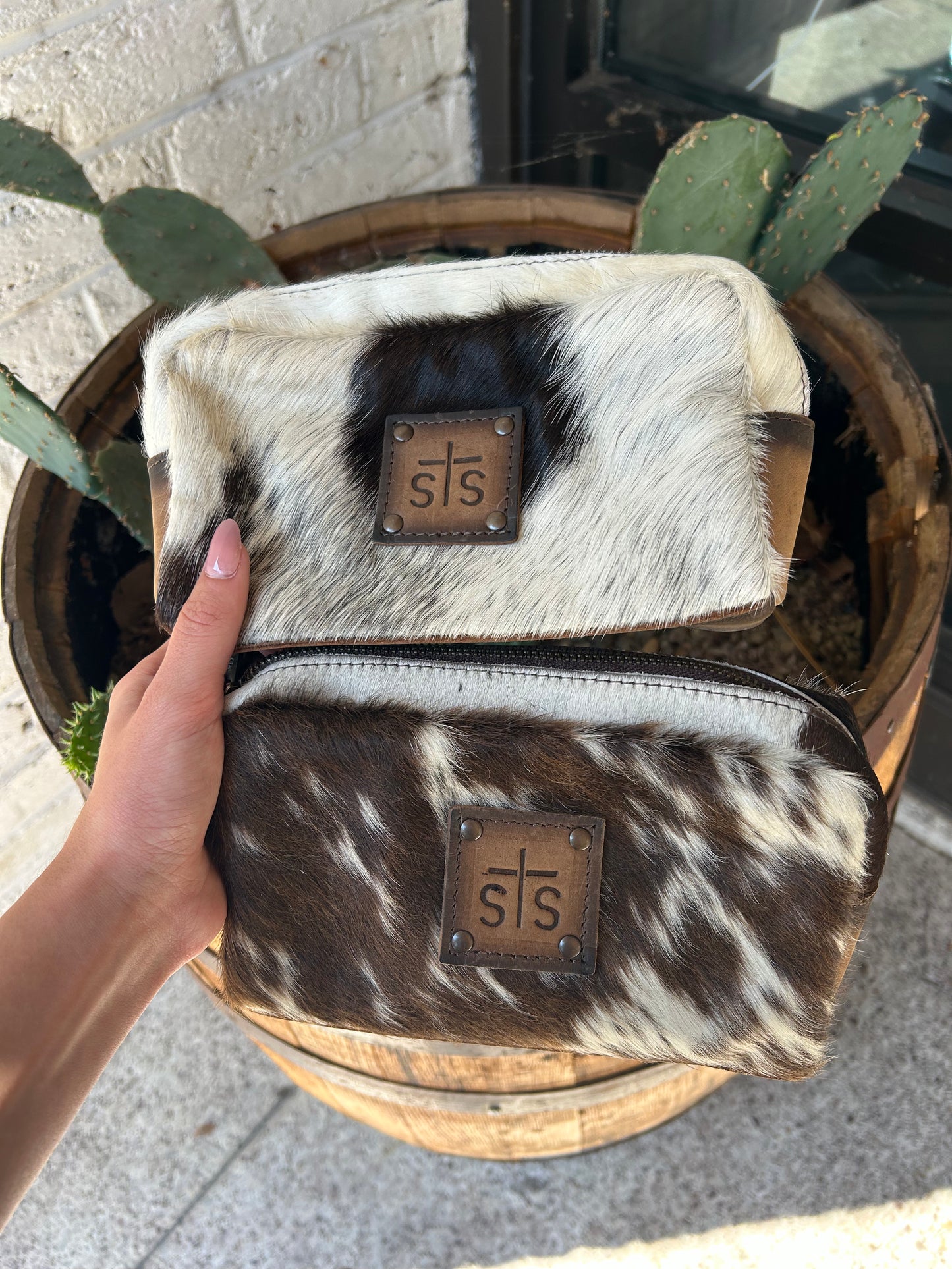 Cowhide Bebe Cosmetic Bag