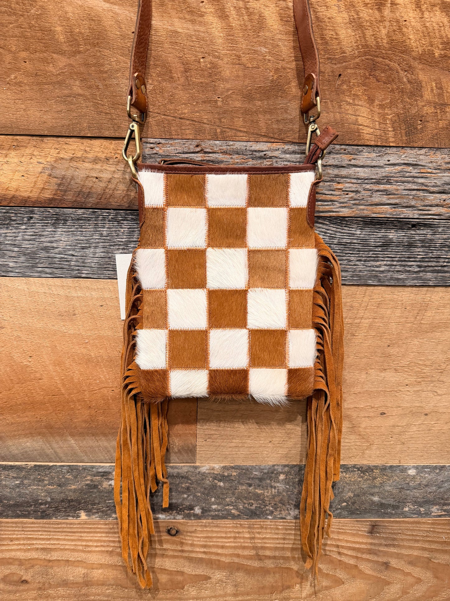 Stockdale Checkered Fringe Purse