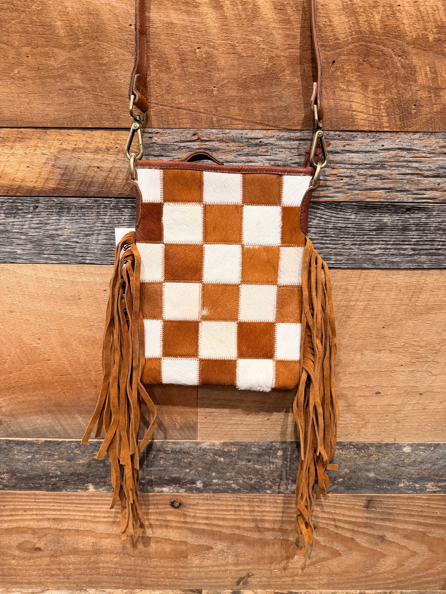 Stockdale Checkered Fringe Purse