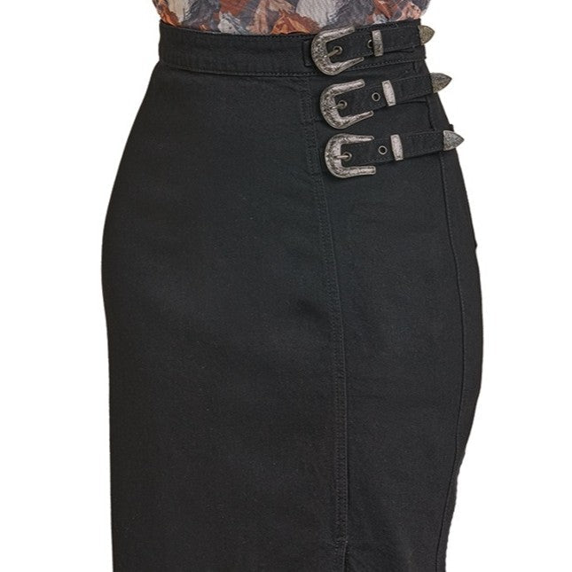 Bestie Black Denim Maxi Skirt