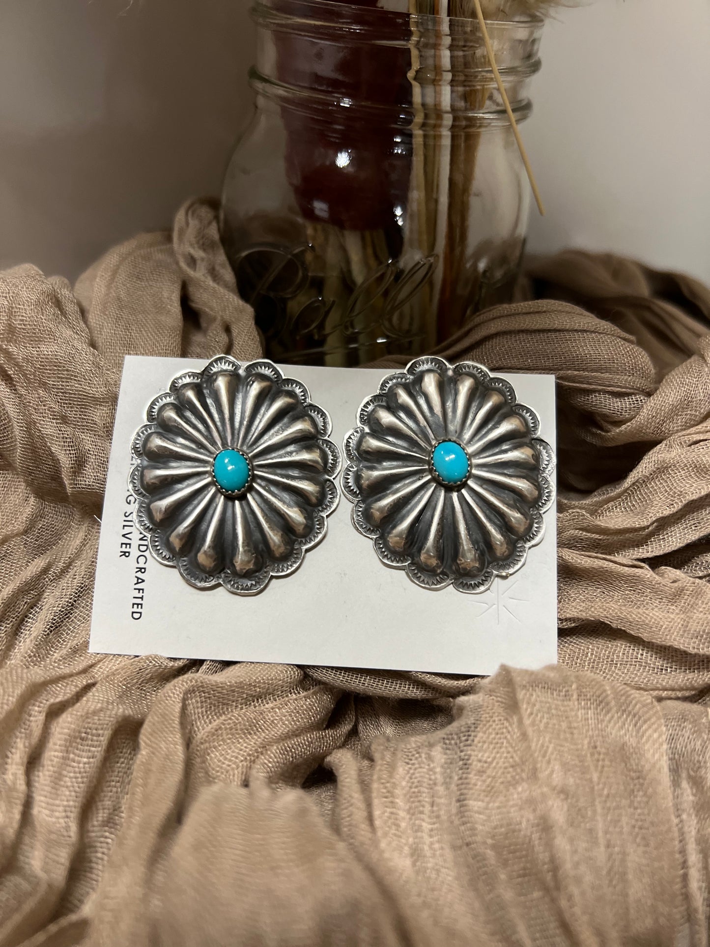 Large Concho Earrings