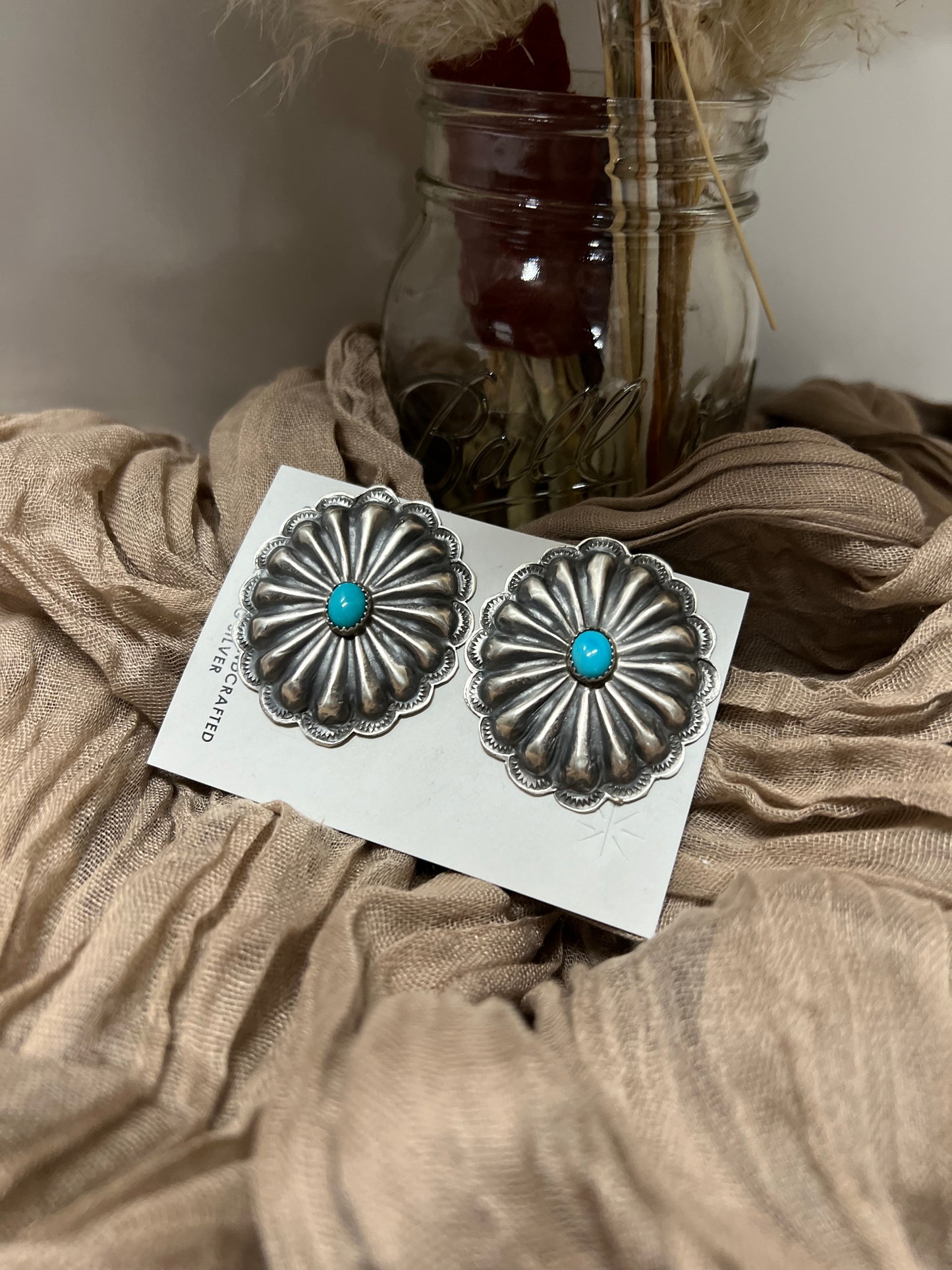 Large Concho Earrings