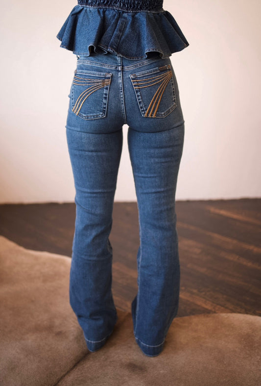 7 For All Mankind Dojo Retro Fade Gold Lightwash