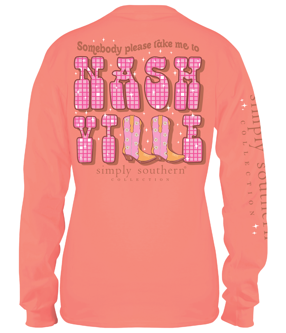 Nashville Peach Long Sleeve Simply Southern