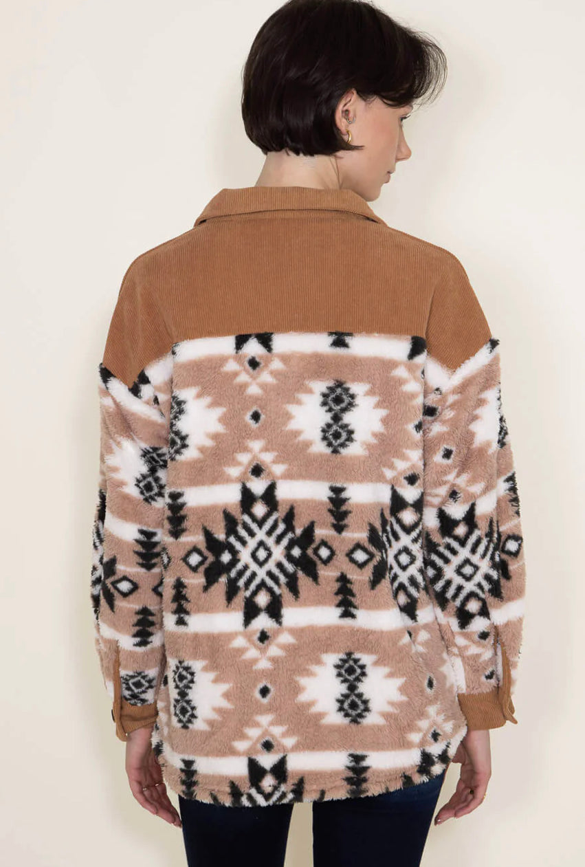 Brown Fuzzy Cordy Shacket Simply Southern – Wiseman’s Western