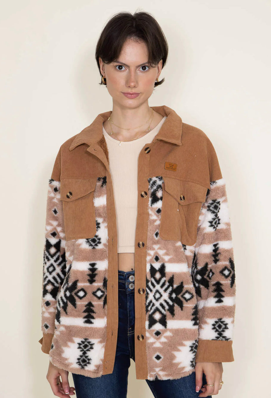 Brown Fuzzy Cordy Shacket Simply Southern – Wiseman’s Western