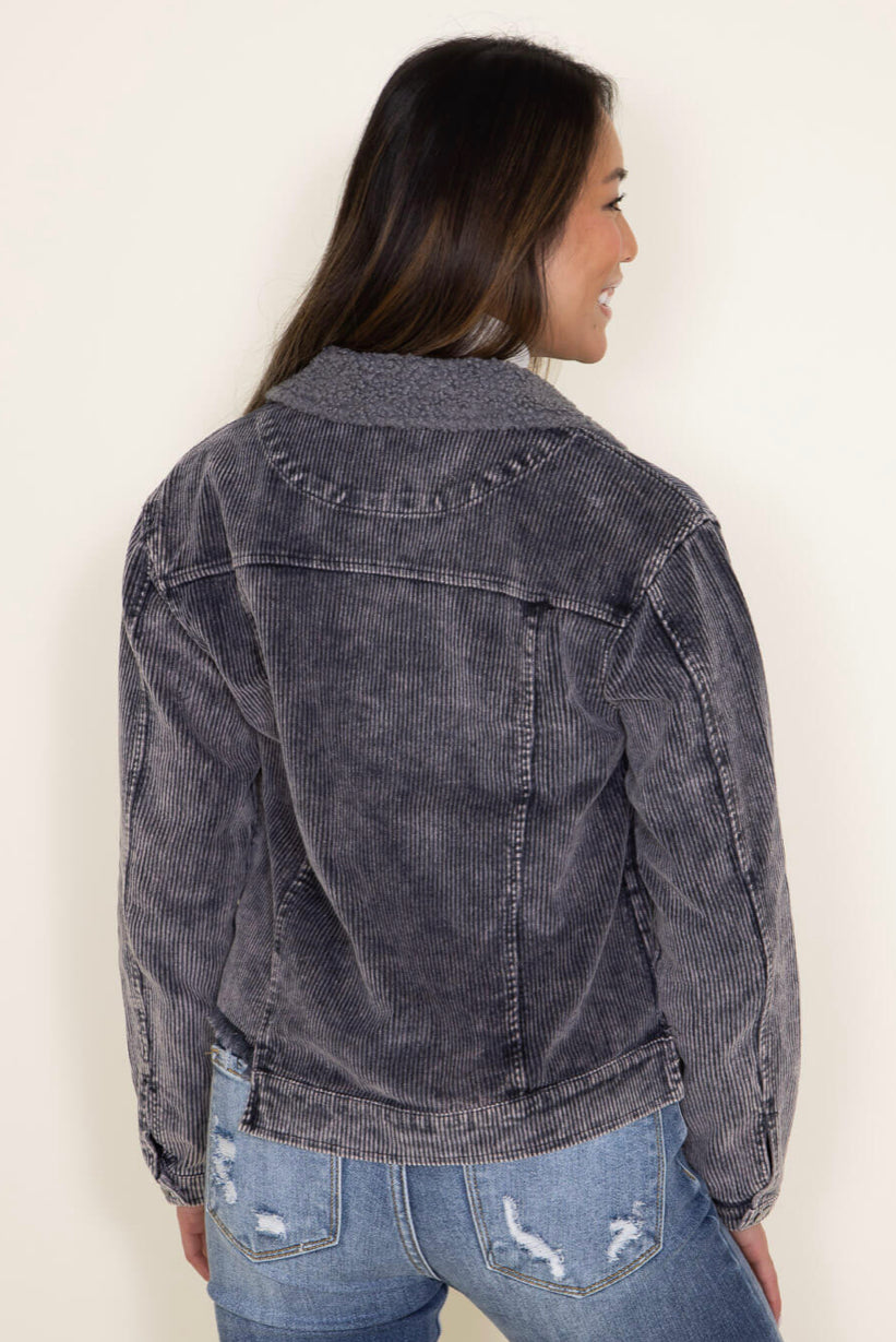 Cordy Acid Wash Cropped Shacket Simply Southern