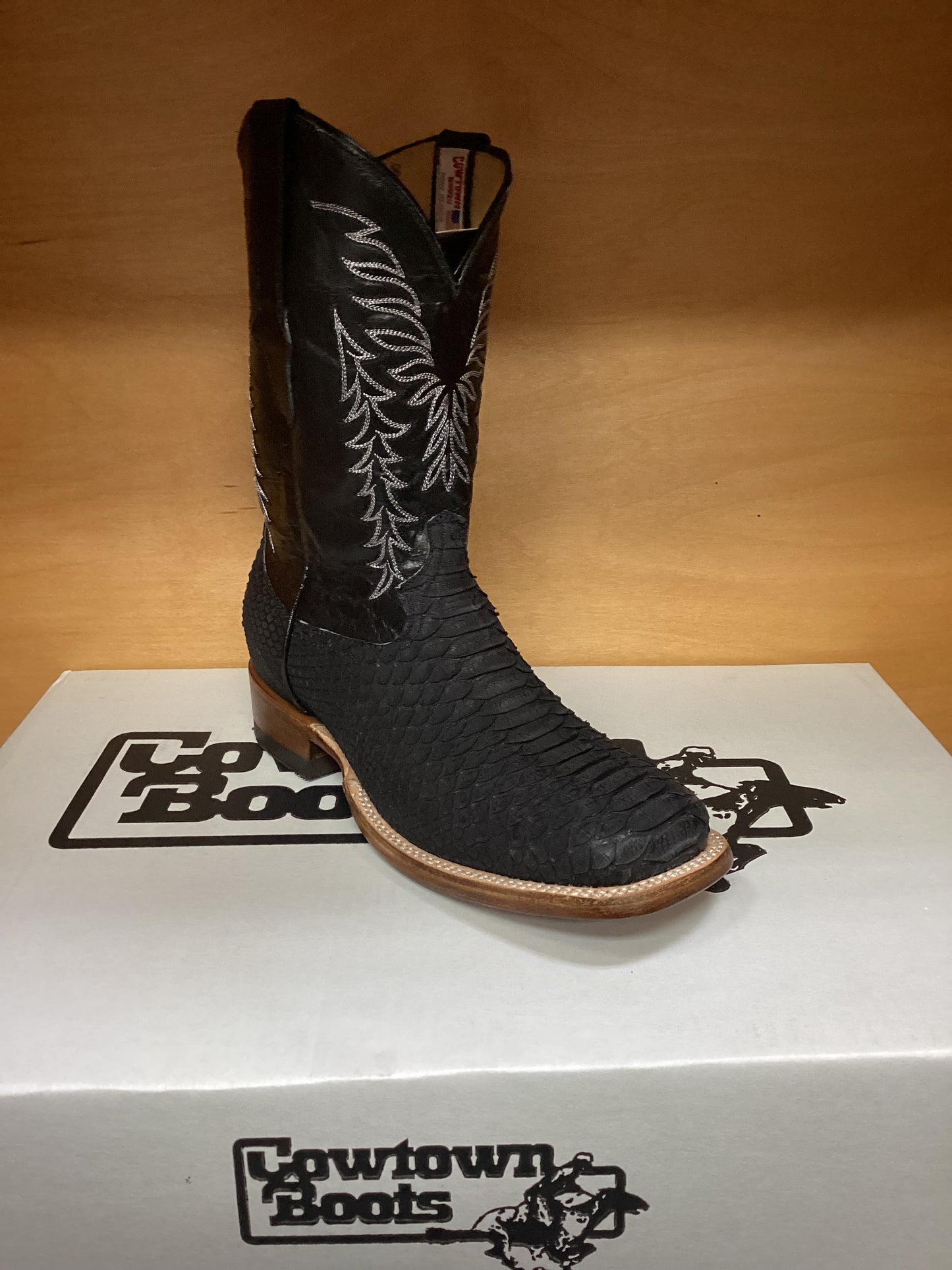 Cowtown Black Python Boots