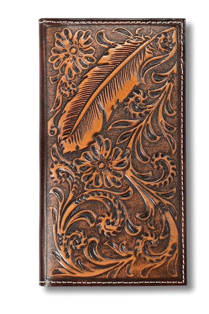 Ariat Floral Embossed Leather Rodeo Wallet