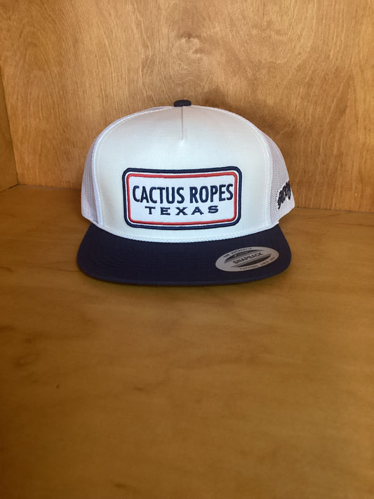Hooey Cactus Ropes White/Navy Trucker Hat