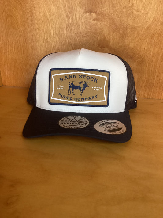 Hooey Rank Stock White/Navy 5 Panel Trucker Hat