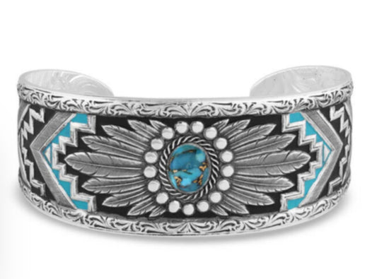 Blue Spring Turquoise Cuff Bracelet