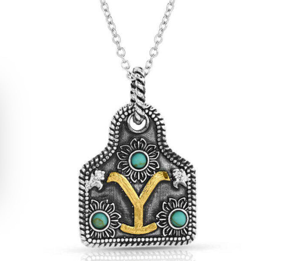 Dutton Family Y Brand Cow Tag Necklace
