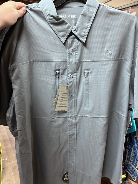 Ariat: Grey Button Up Shirt