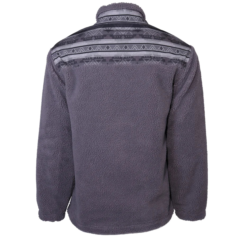 Hooey Sherpa Fleece Pullover Gray Serape - Main Image