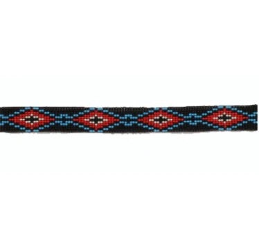 Twister Blue/Red Seed Bead Hatband