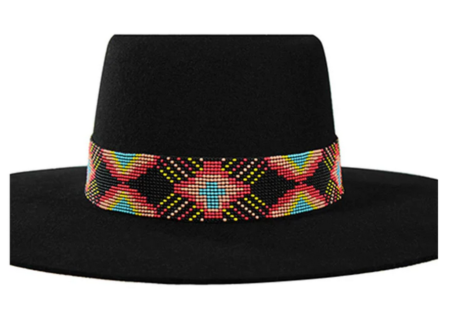 Twister Multicolor Seed Bead Hatband