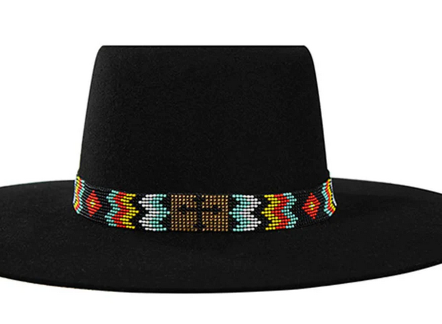 Twister Cross Multicolor Seed Bead Hatband