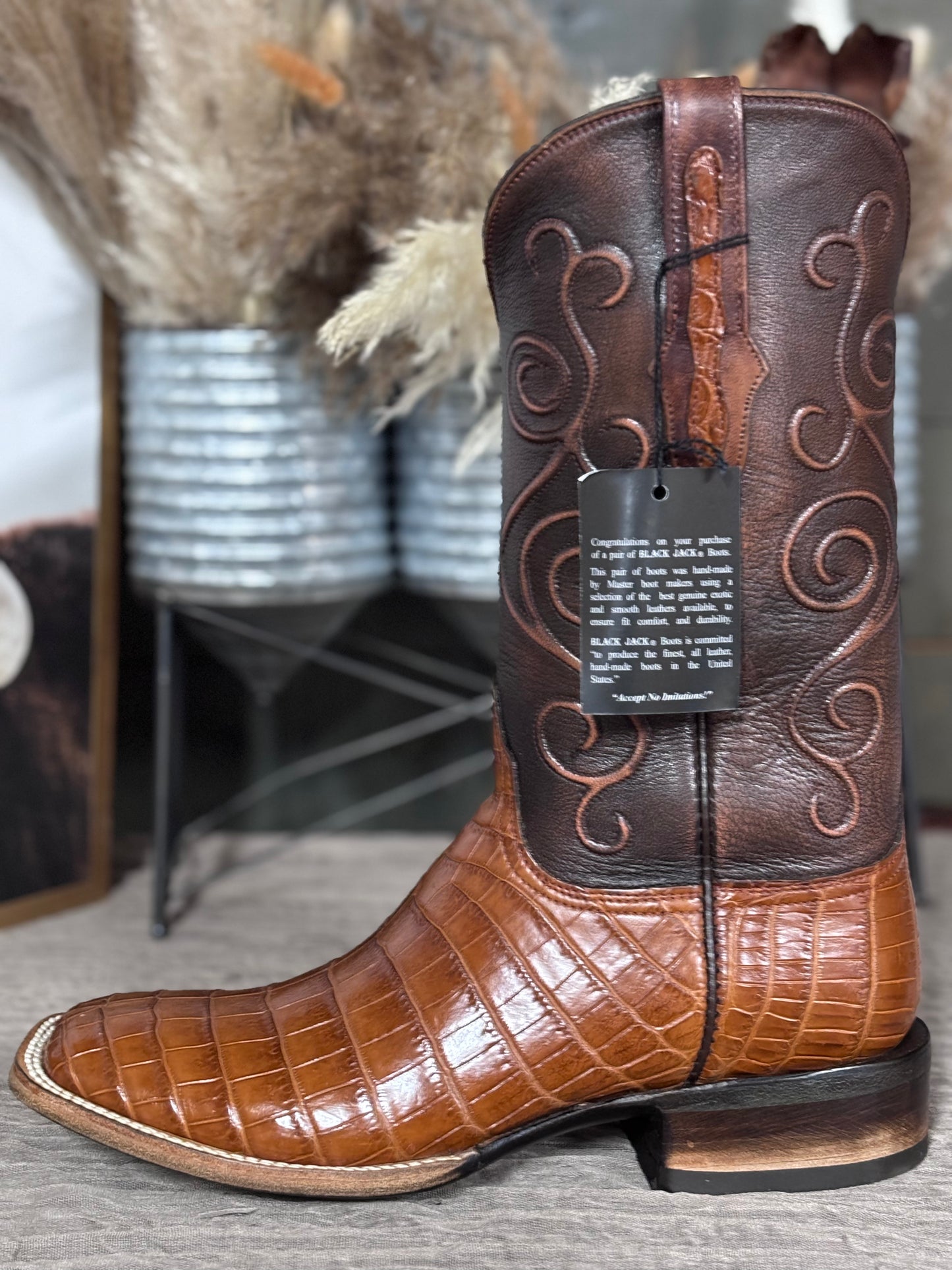 Black Jack Nile Croc Belly Boots