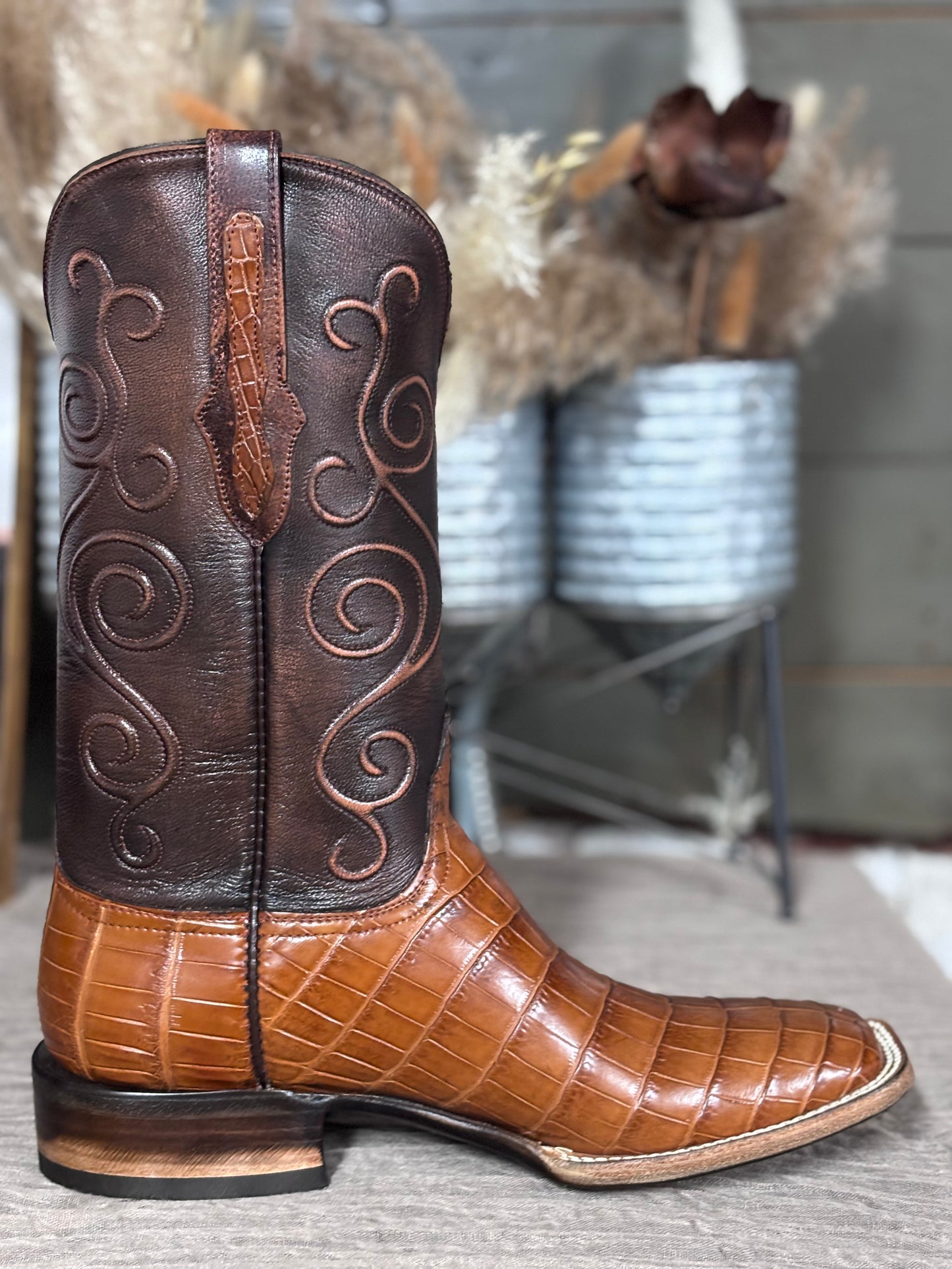 Black Jack Nile Croc Belly Boots