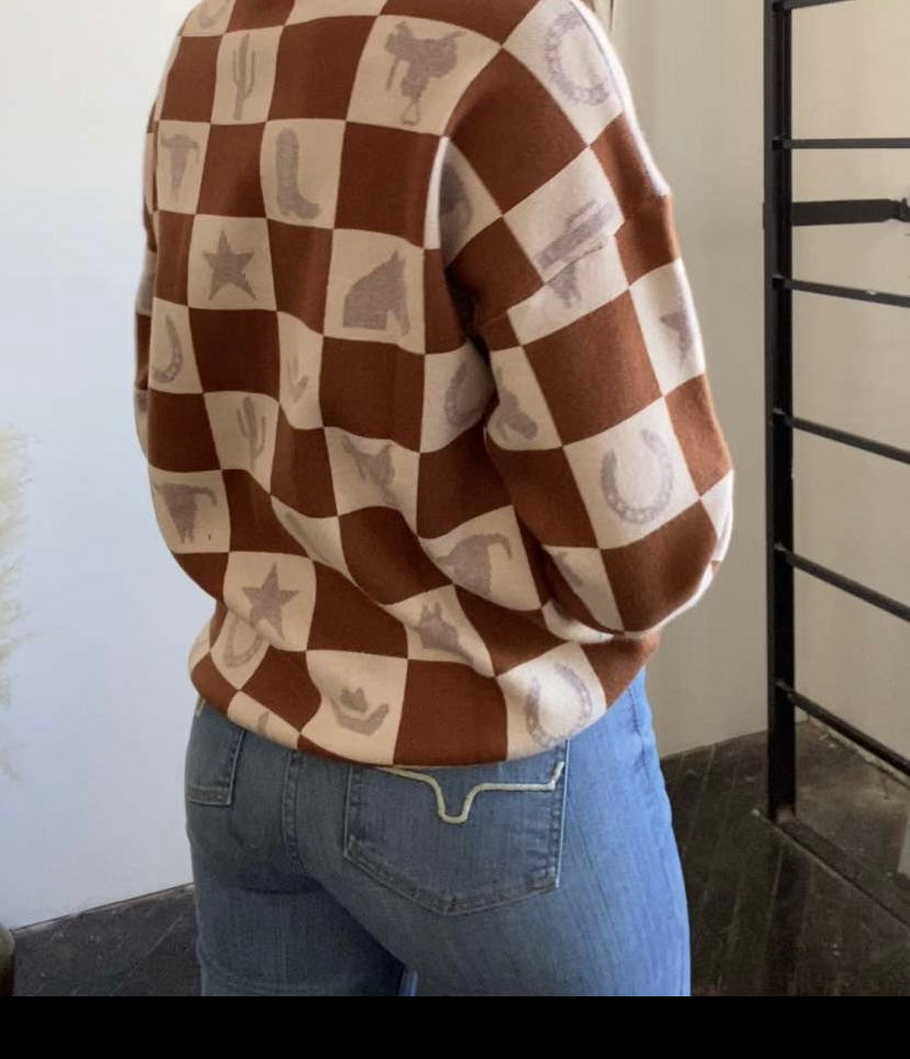 Wild Checkmate Sweater