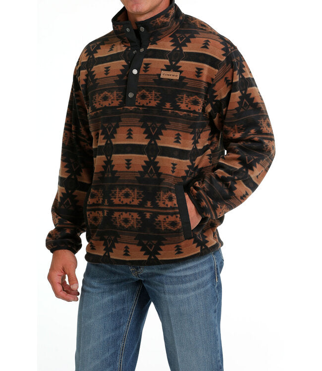 Men’s Brown Aztec Fleece Pullover