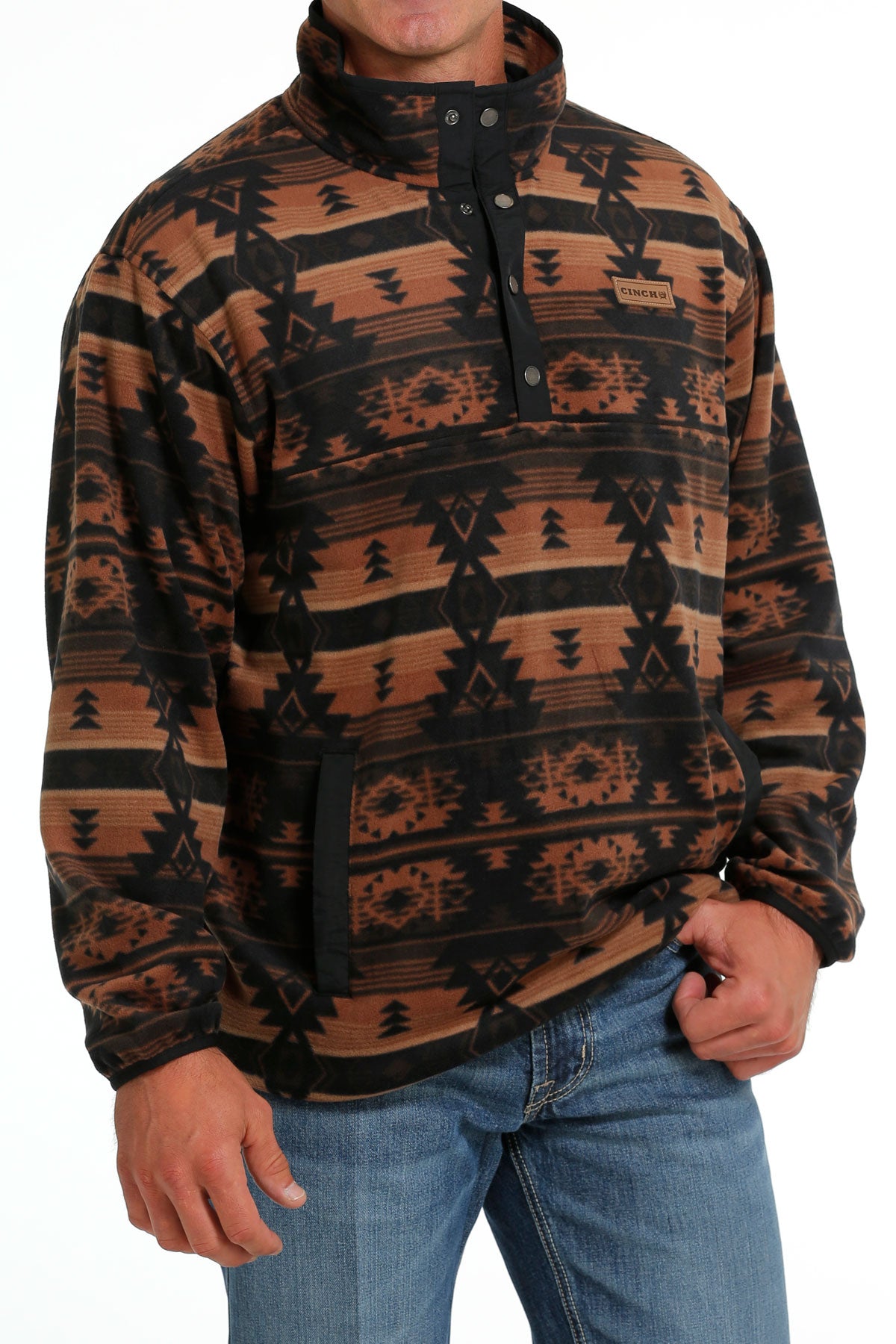 Men's Brown Aztec Fleece Pullover – Wiseman's Western