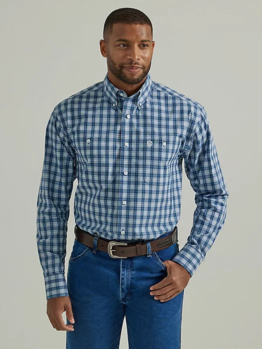 Blue George Strait Button Up