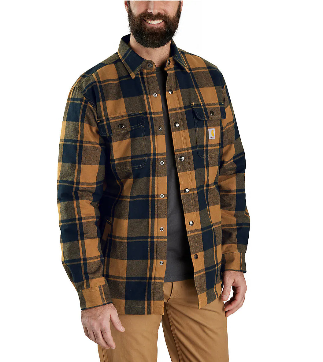 Related Fit Flannel Sherpa-Lined Shirt Jac Brown