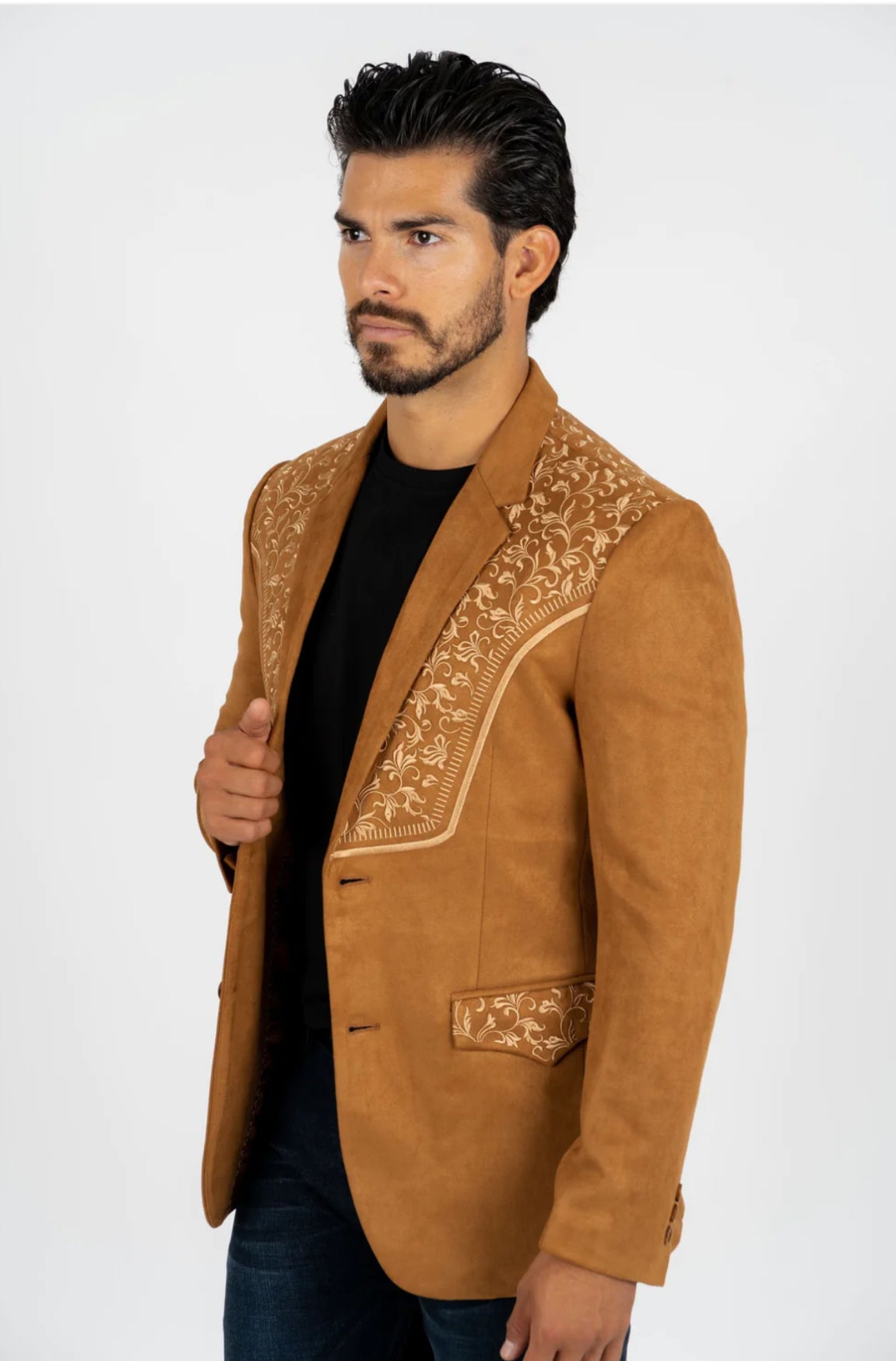 Tan Embroidered Blazer