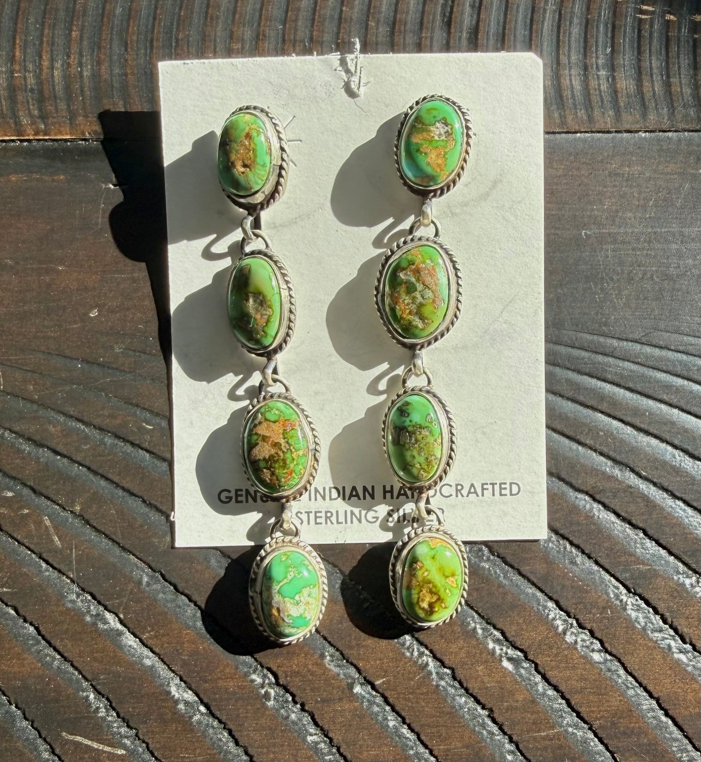 Authentic Green Dahlia Dangle Earrings