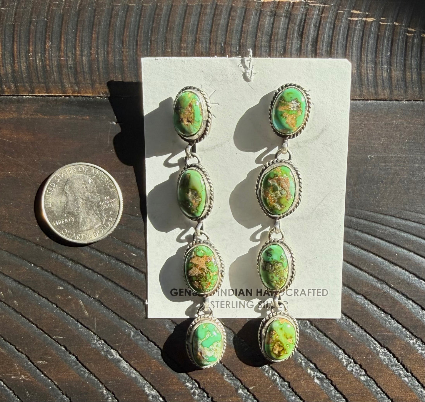 Authentic Green Dahlia Dangle Earrings