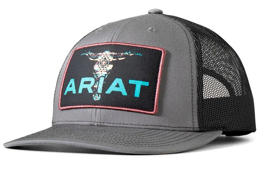 Ladies Ariat Bull Skull Patch Hat