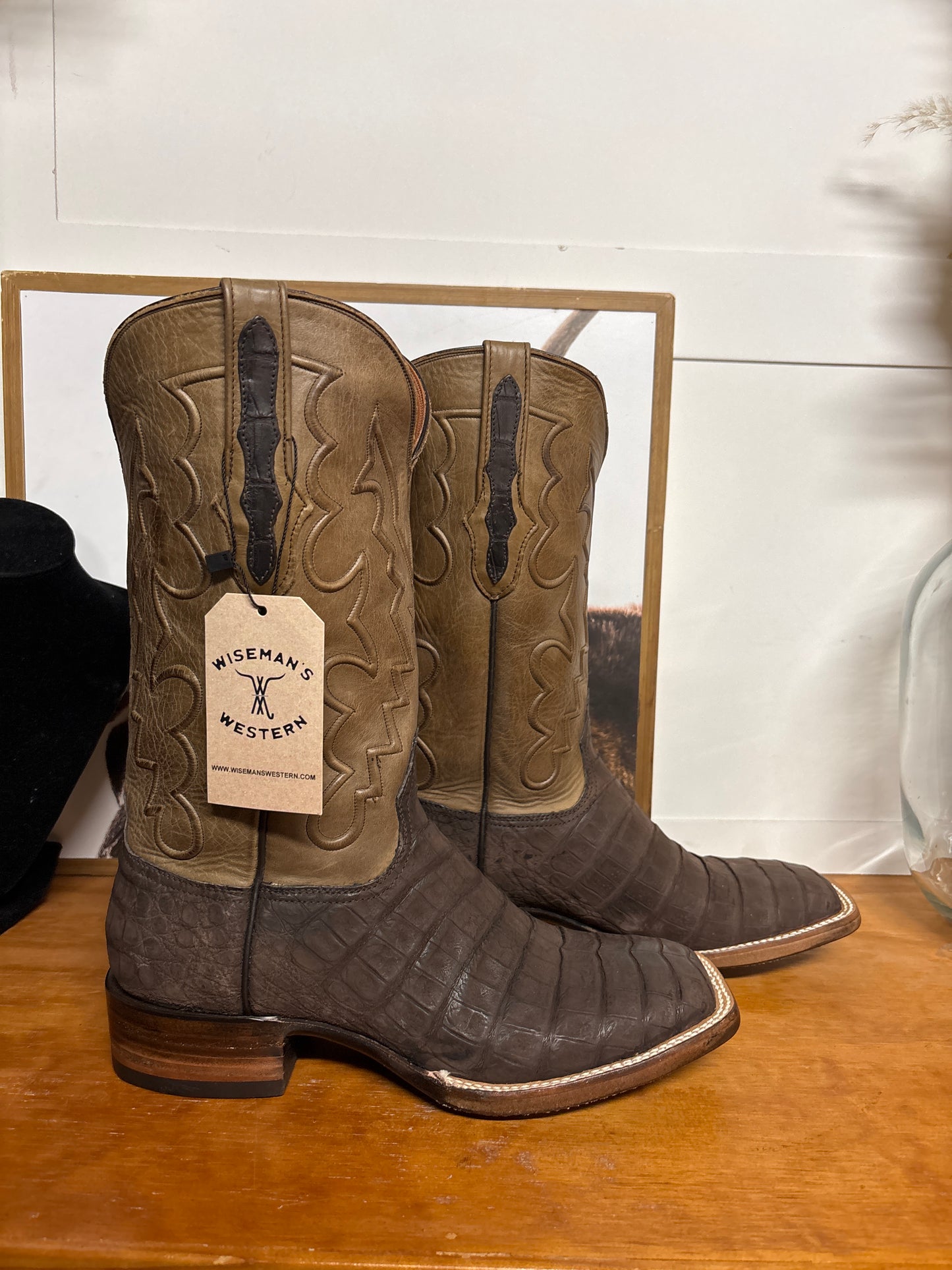 Black Jack Suede Caiman Boots