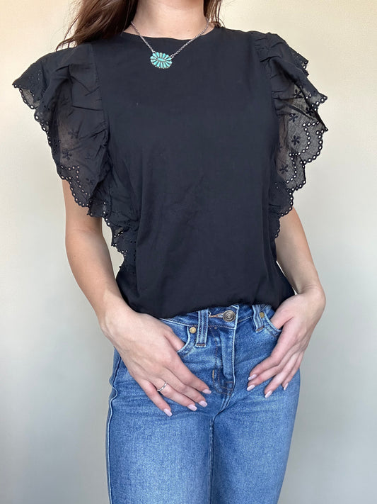 Final Sale  ✨Frills Midnight Women's Ruffle Shirt