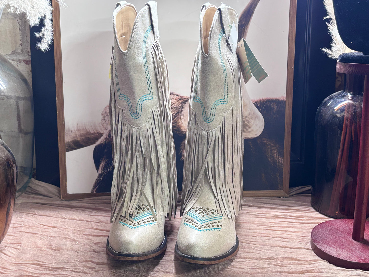 Roper Ivory Fringe Women's Boots