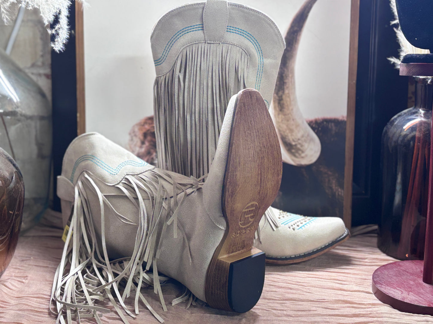 Roper Ivory Fringe Women's Boots