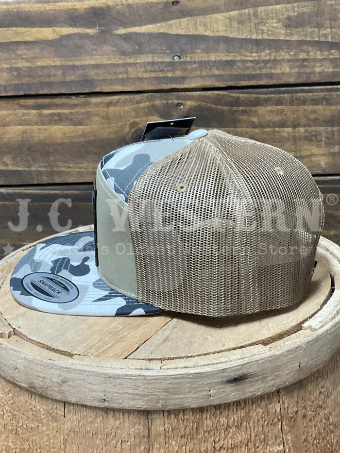 Ariat Mens 7 Panel Camo Boot Stitch Cap Khaki